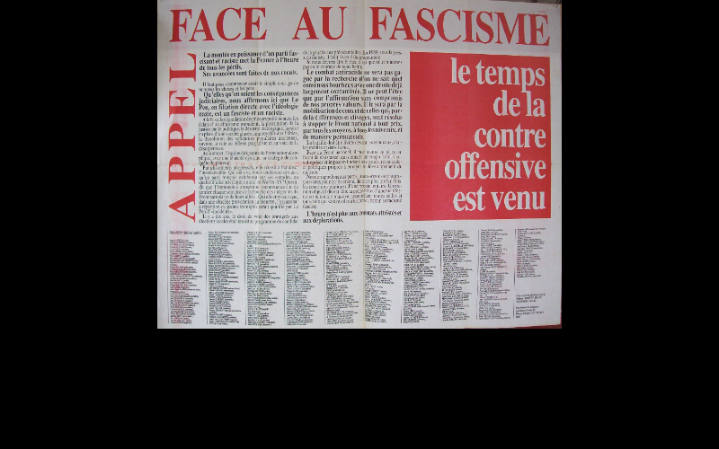 affiche appel anti-fascisme