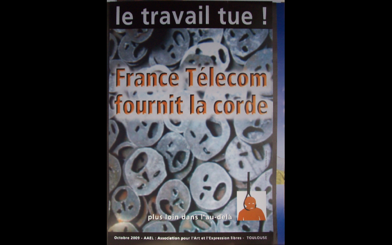 affiche le travail tue, AAEL, Toulouse, 2009 