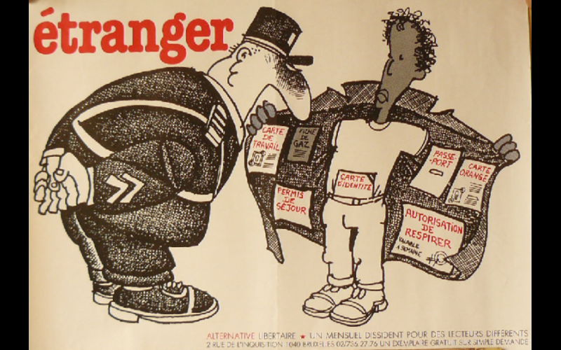 affiche étranger, Alternative Libertaire, Bruxelles