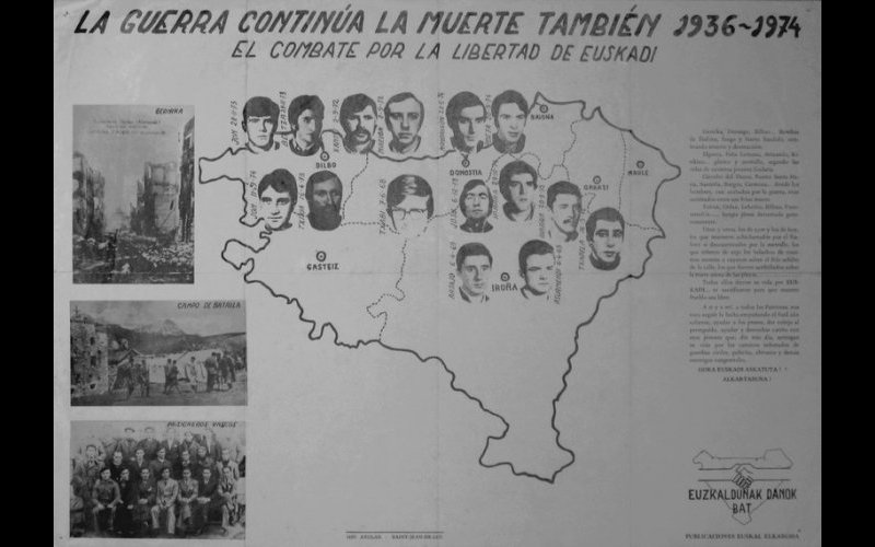 affiche euzkaldunak danok bat, pays basque, 1974