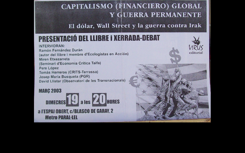 affiche présentation livre virus, Barcelone