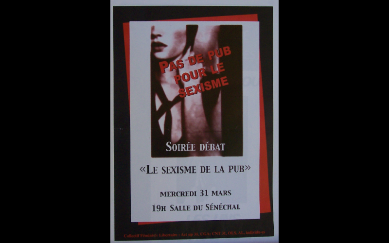 affiche débat sexisme dans la pub, Collectif féministe libertaire, Toulouse 