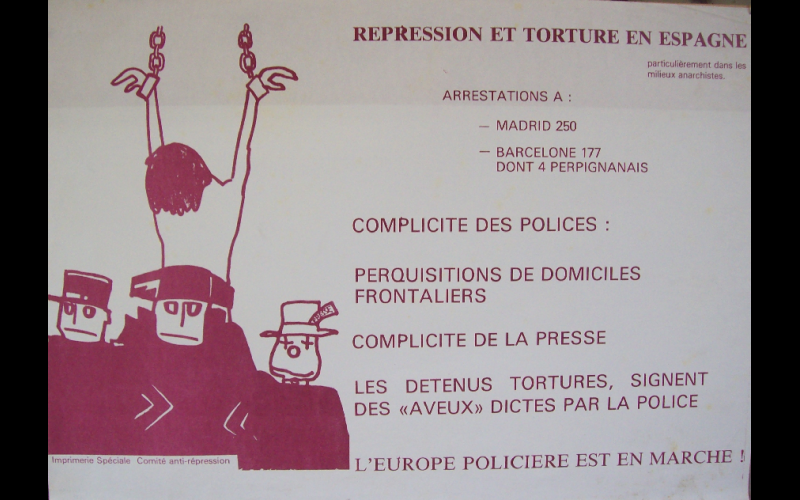 affiche répression et torture en Espagne 