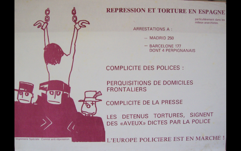 affiche répression et torture en Espagne