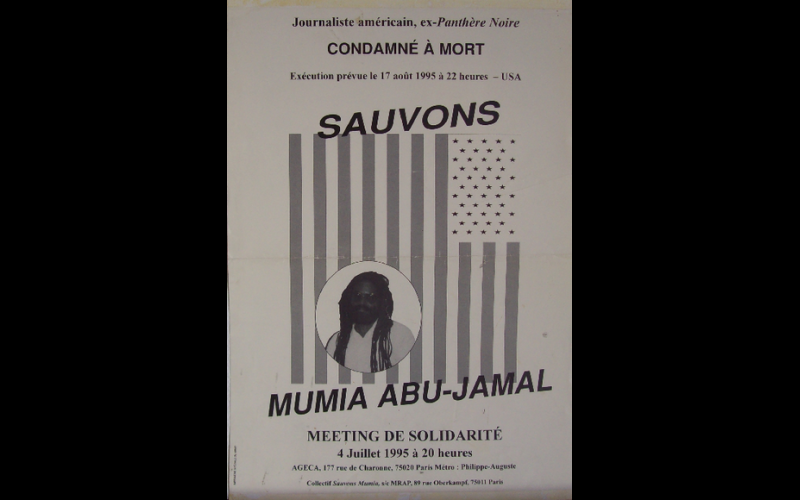 affiche meeting pour Mumia, Paris, 1995