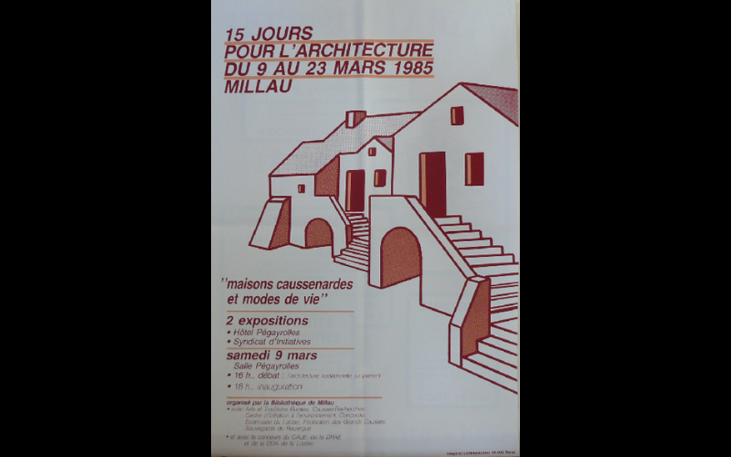 affiche expo architecture Larzac, 1992
