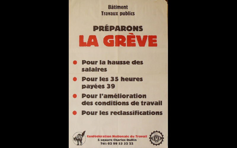 affiche préparons la grève, CNT