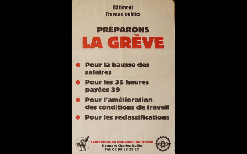 affiche préparons la grève, CNT 