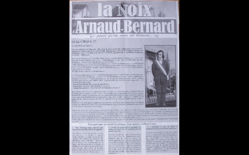 journal mural La noix d'Arnaud-Bernard, Toulouse, 2009