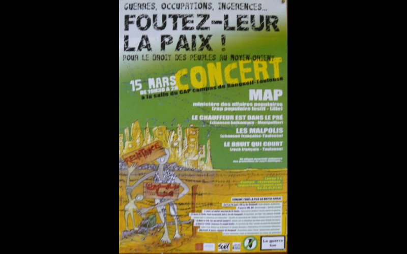 affiche festival Foutez leur la paix 2, Toulouse 