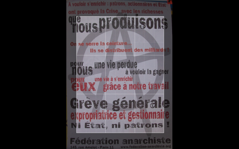 affiche grève générale, Fédération Anarchiste