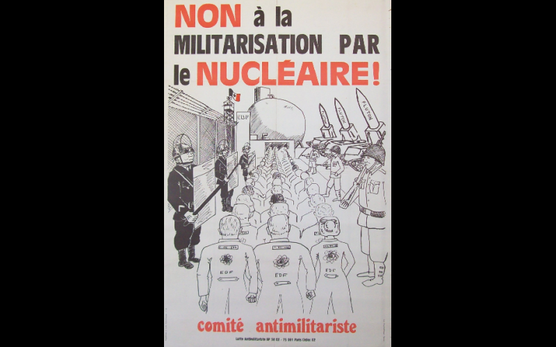 affiche militarisation du nucléaire, comité antimilitariste, Paris