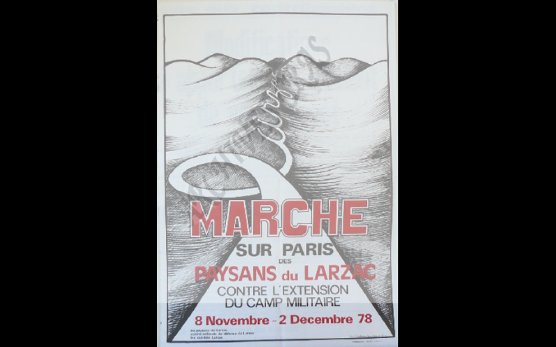 affiche marche larzac-paris 1978 blanche
