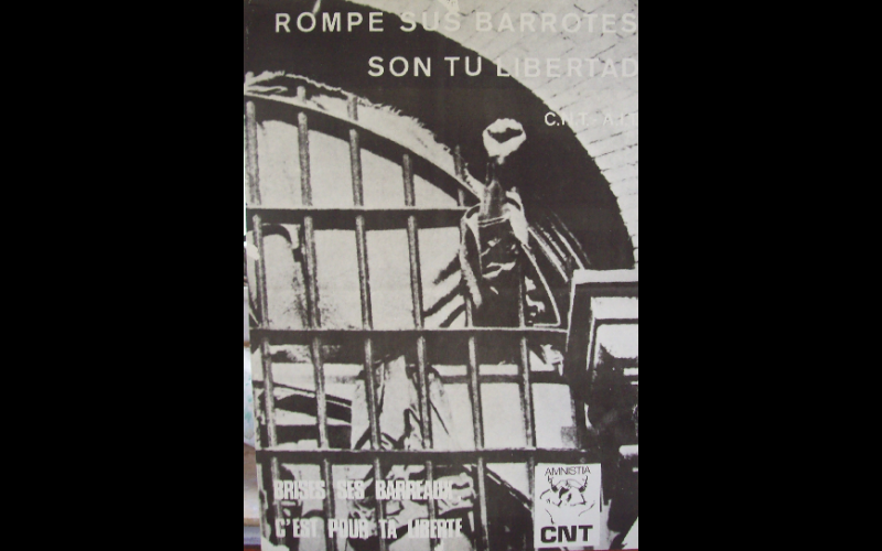 affiche CNT contre la prison en Espagne, 1971, 45x60