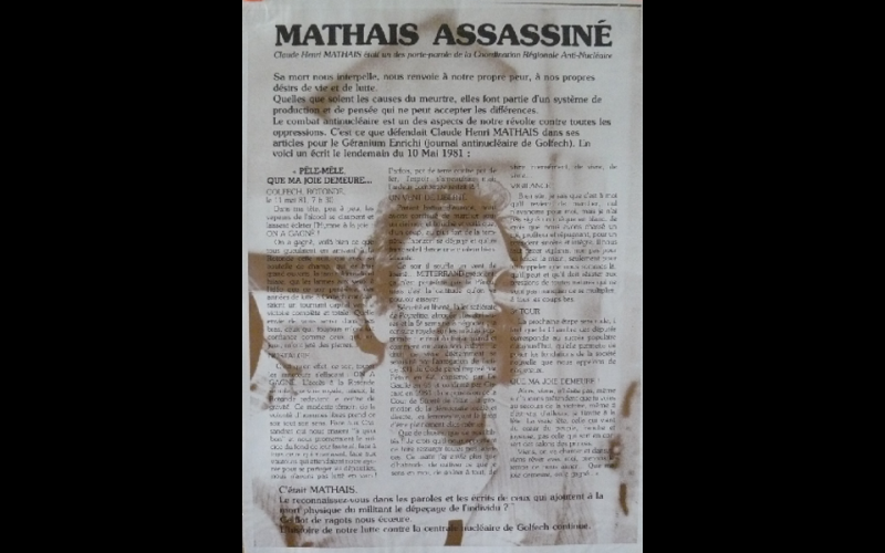 1982 (novembre) - Mathais membre de CRAN Golfech.