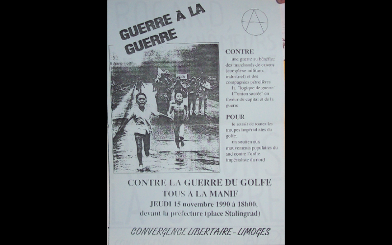 affiche contre la guerre du Golfe, Limoges, 1990, 45 x 60