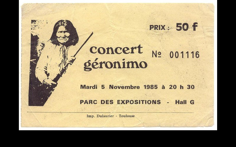 billet concert SCALP, Toulouse, 1985