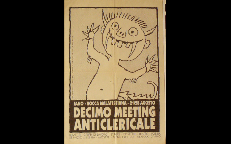 affiche meeting anticlérical, Italie