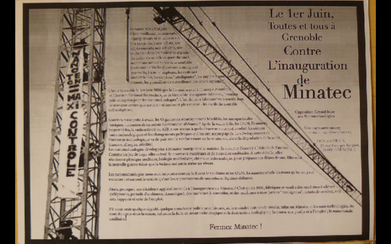 affiche manif contre Minatec 2, Grenoble, 2006 