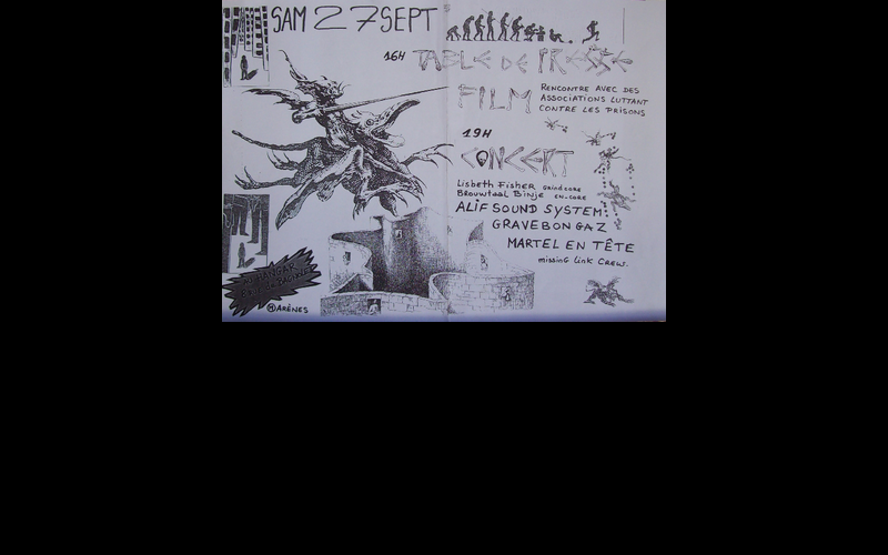 affiche concert prison, Toulouse, 2003