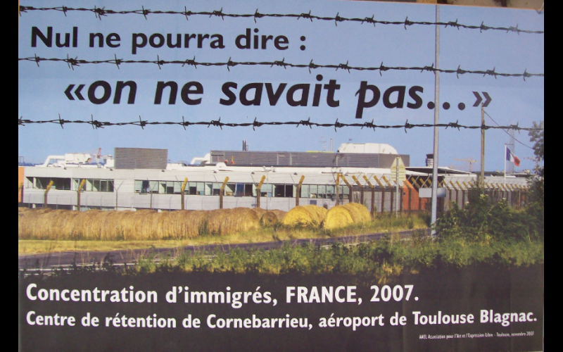 affiche contre centre de rétention, AAEL, toulouse, 2007, 45x60 