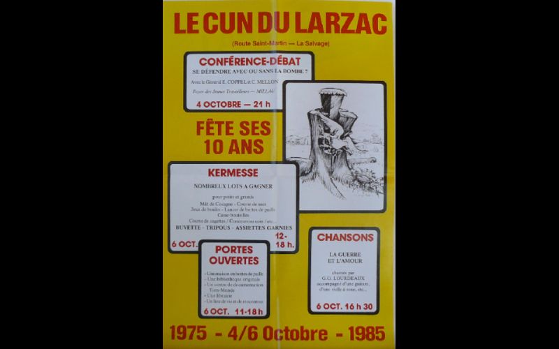 affiche 10 ans Cun du Larzac, 1985