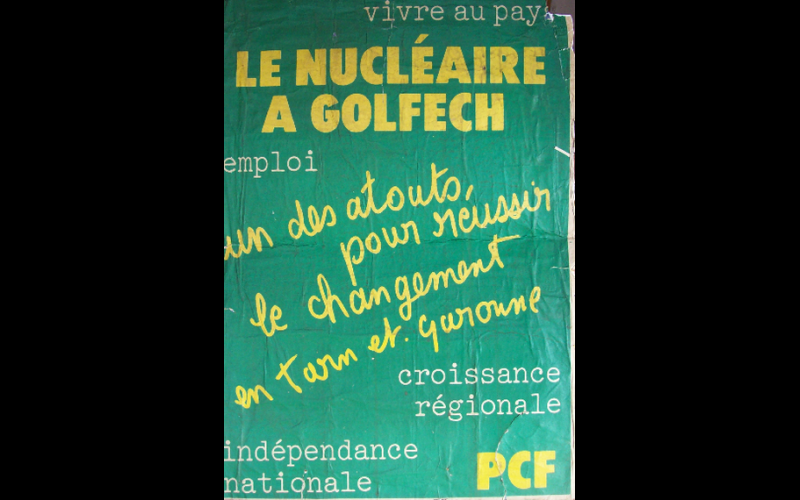 1981 (août) - affiche pronucléaire PCF (Parti Communiste Français).