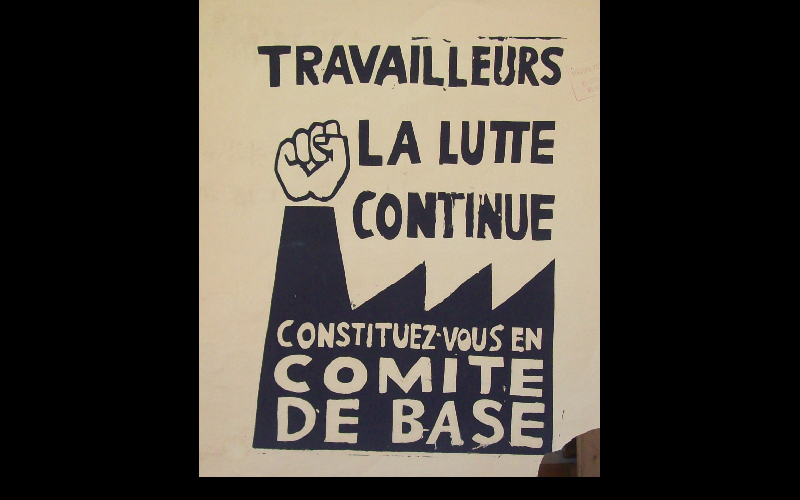 affiche travailleurs lutte continue