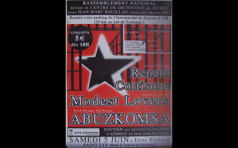 affiche concert soutien à AD, Terre Blanque (31), 2008