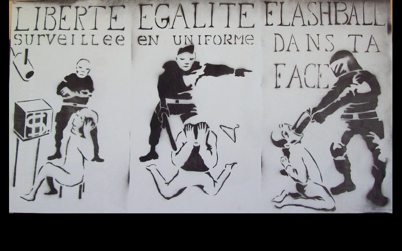 affiche liberté-égalité-flashball. 