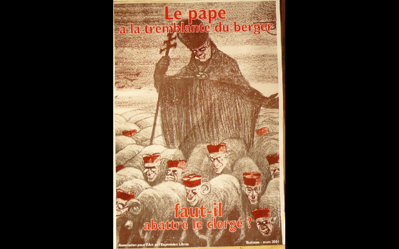 affiche abattre le clergé, AAEL, Toulouse, 2001 